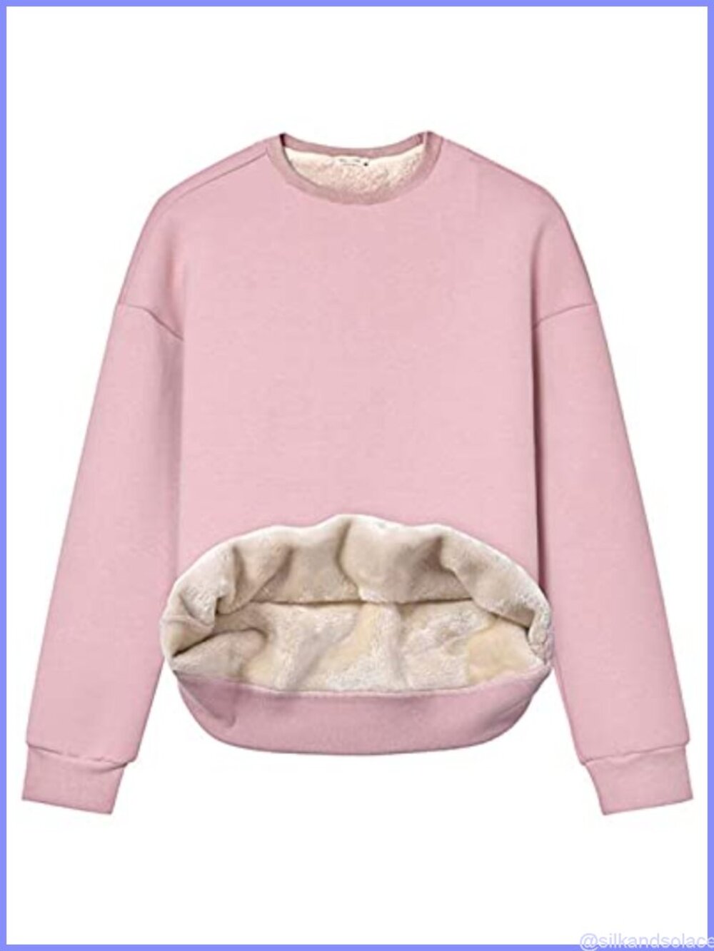 Sherpa Fleece Crewneck Sweatshirt Warm Heavyweight Pullover